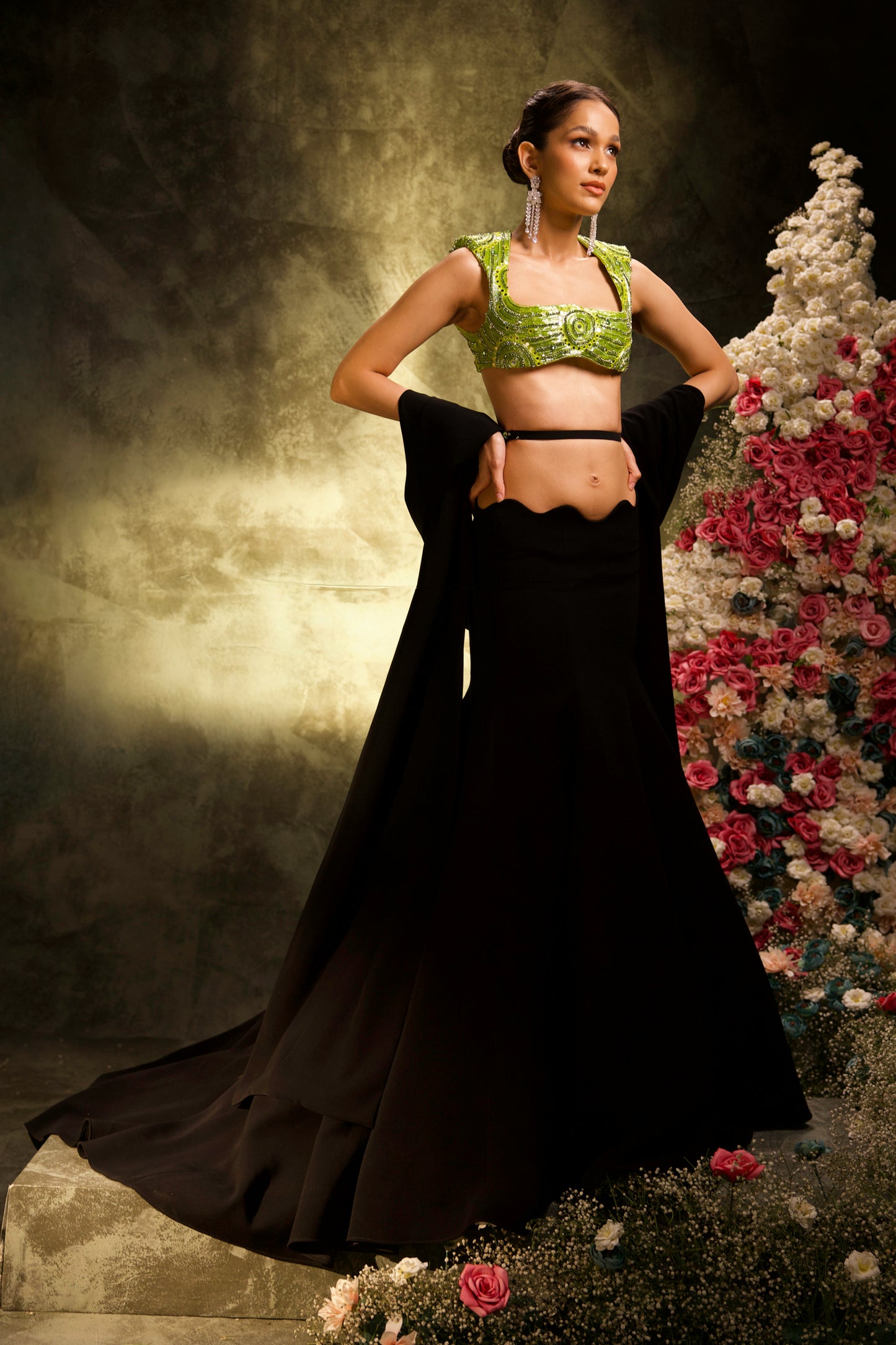 Lime Noir Brilliance Lehenga