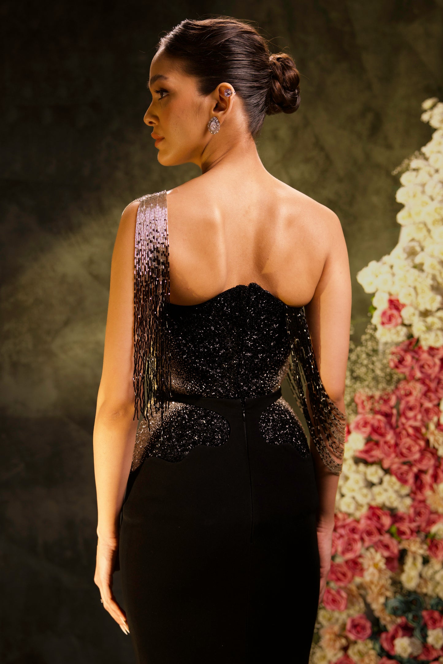 Ombre Embroidered Corset Skirt Set