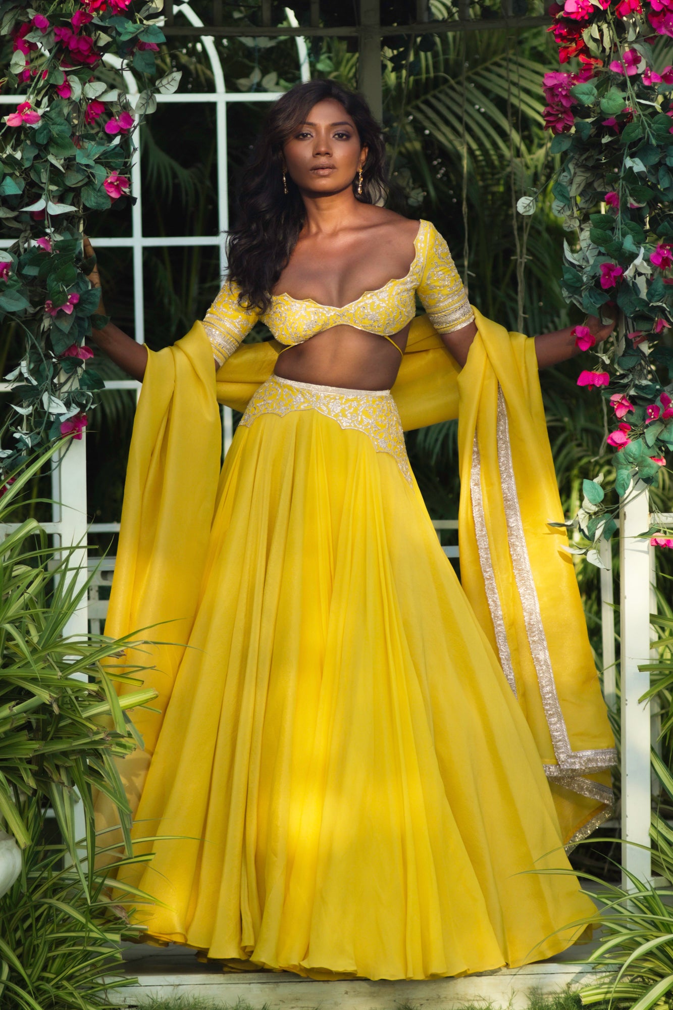 Sunehra Tissue Silk-Georgette Lehenga