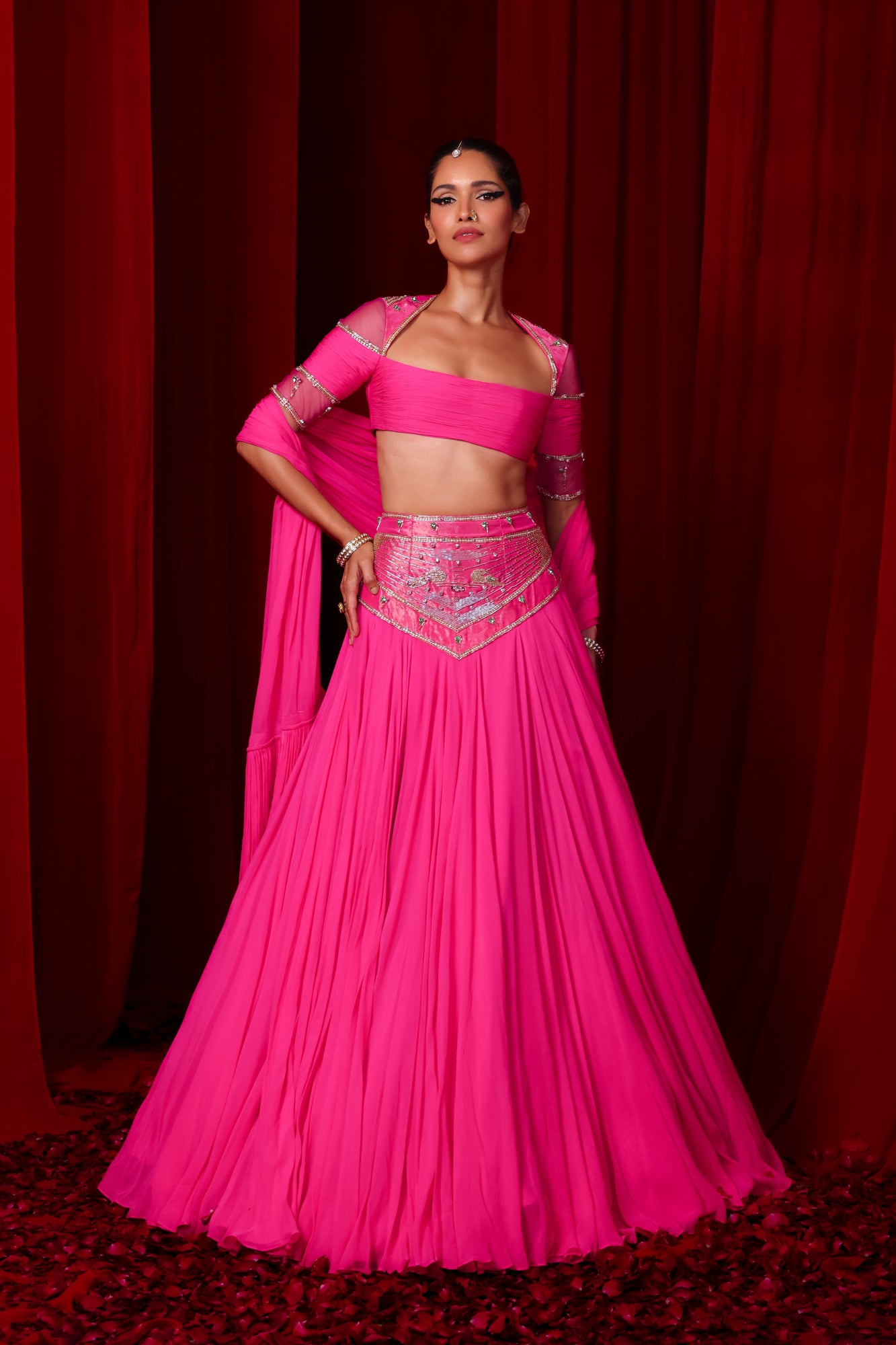 HOTPINK PAITHANI LEHENGA SET