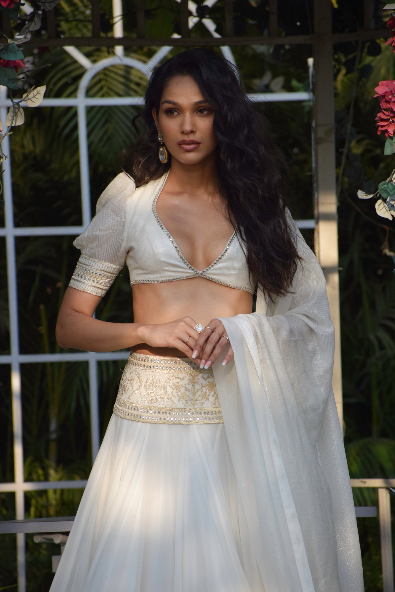 White Georgette Lehenga