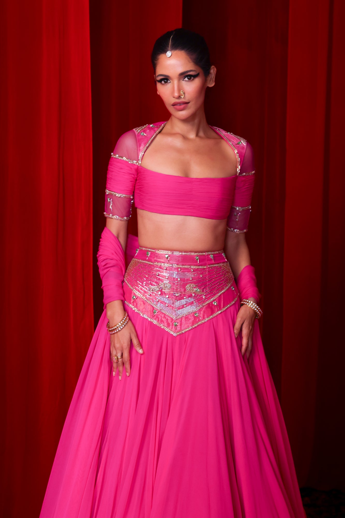 HOTPINK PAITHANI LEHENGA SET