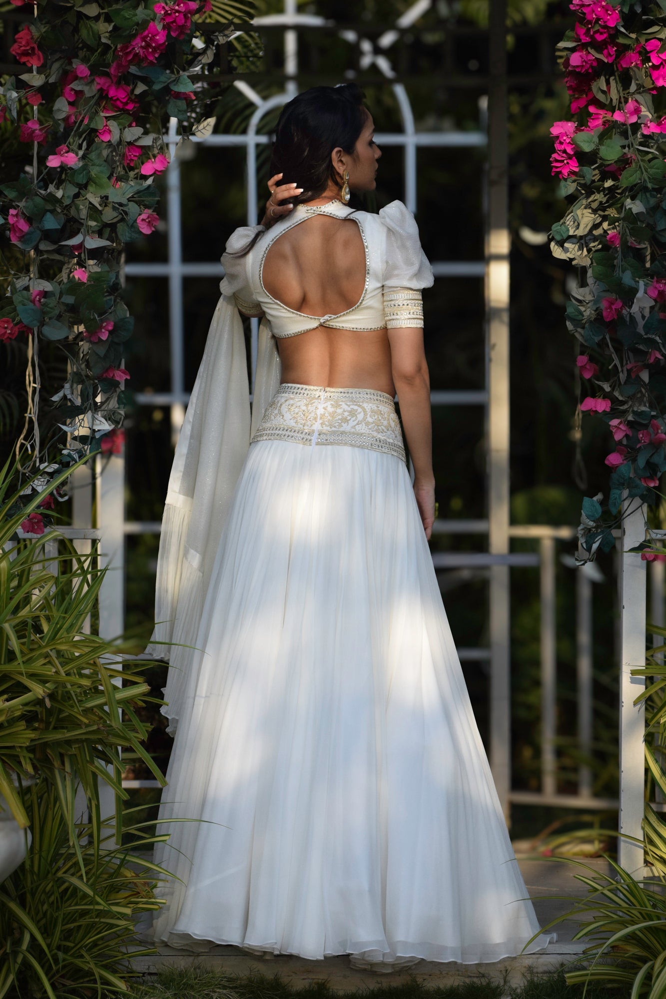 White Georgette Lehenga