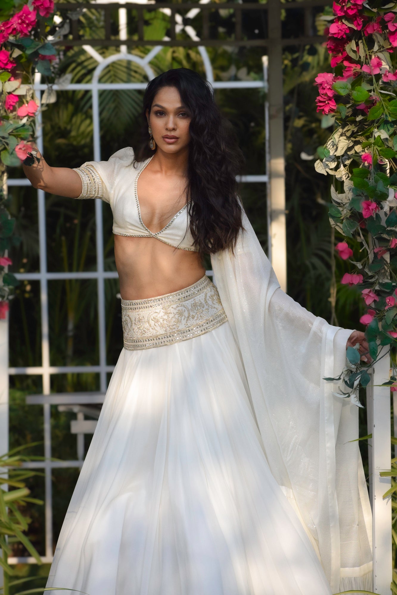 White Georgette Lehenga