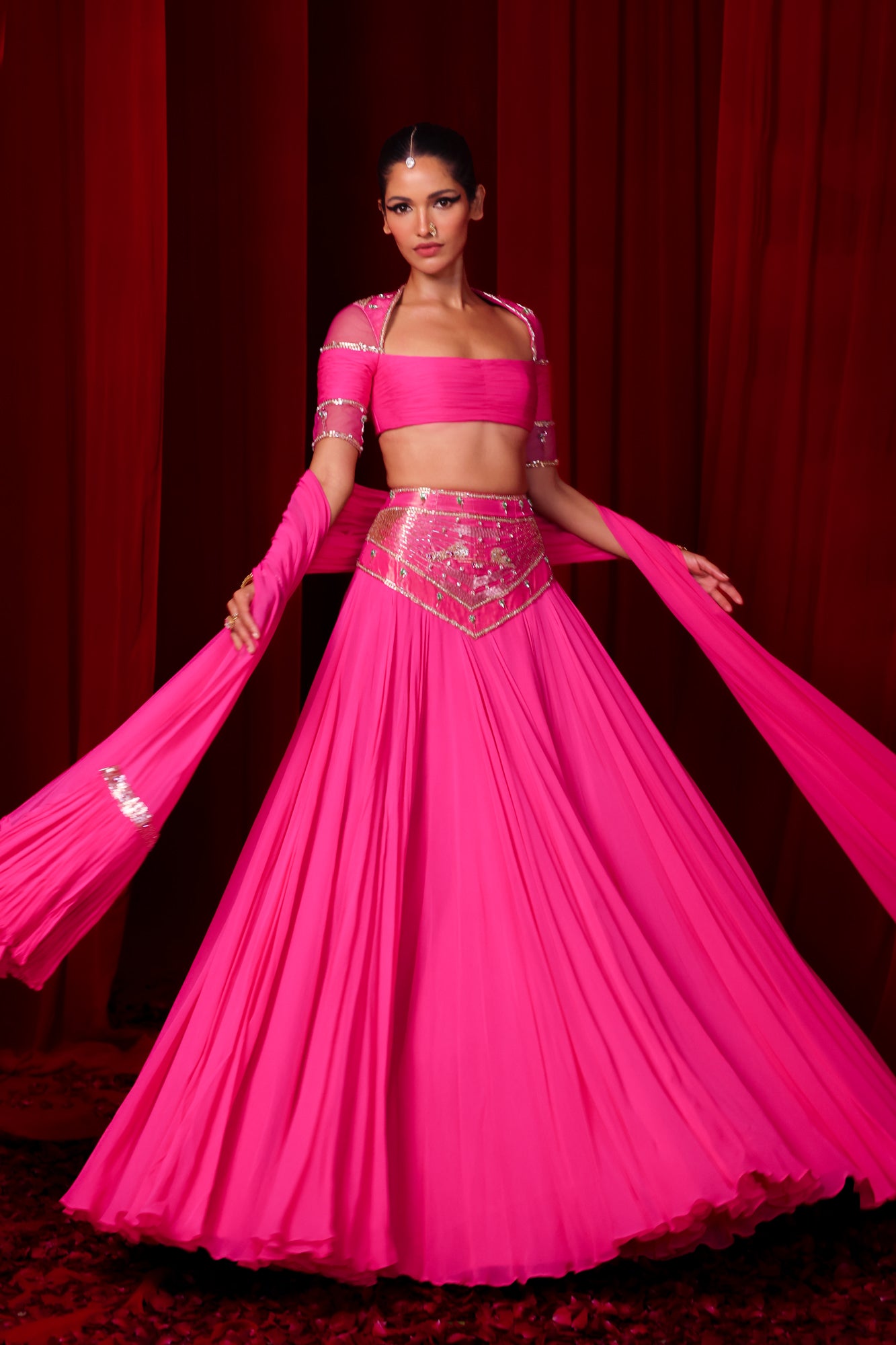 HOTPINK PAITHANI LEHENGA SET