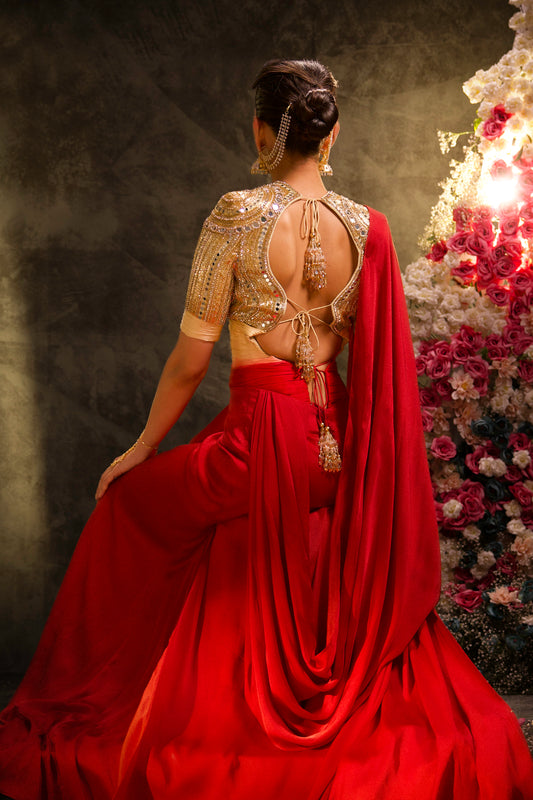 Golden Hour Pre-Stitched Saree