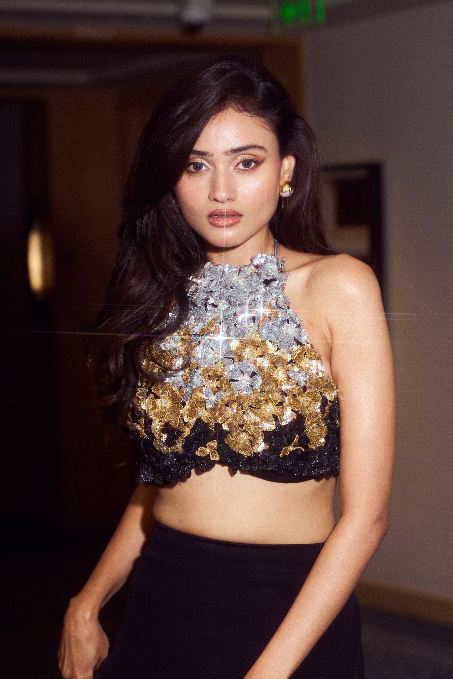 Janki Bodiwala in our 3D Flower Blouse & Mermaid Skirt